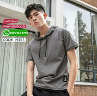 تیشرت کلاه دار پنبه ای تابستانه مدل m353